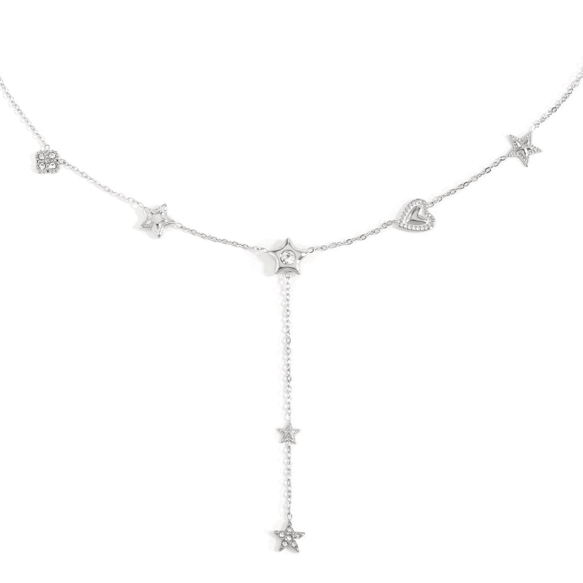 Náhrdelník Starlit Dreams – náhrdelník s hvězdičkami a srdíčkem