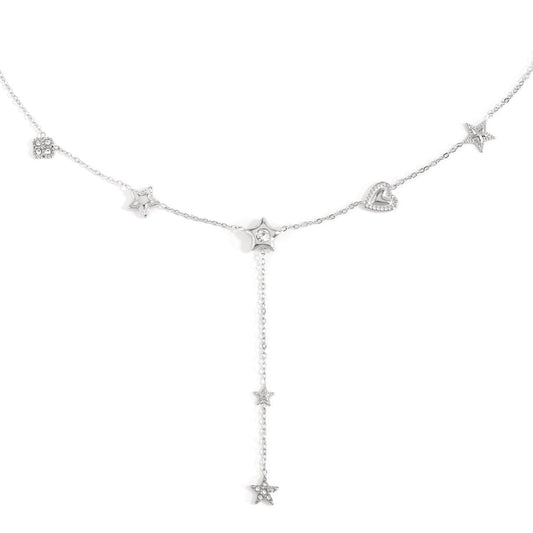 Náhrdelník Starlit Dreams – náhrdelník s hvězdičkami a srdíčkem