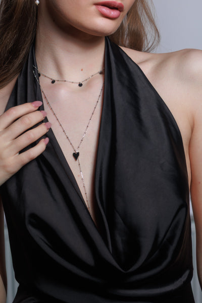 Náhrdelník Love Cascade – vrstvený náhrdelník se srdcem z chirurgické oceli