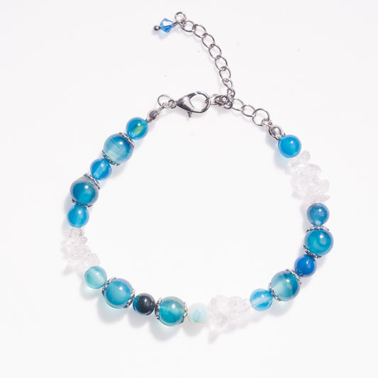 Náramek Ocean Spirit - modrý achát a křišťál