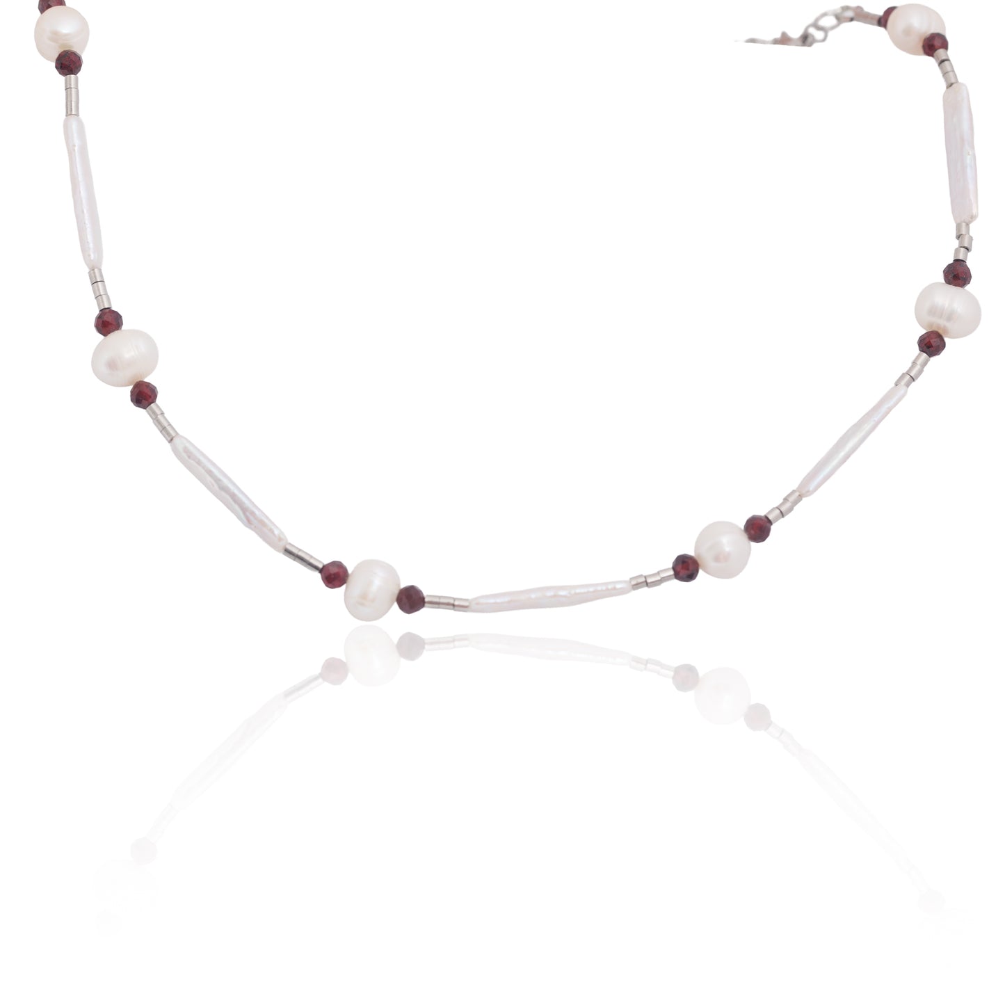 Náhrdelník Garnet Muse – náhrdelník z granátu a říčních perel