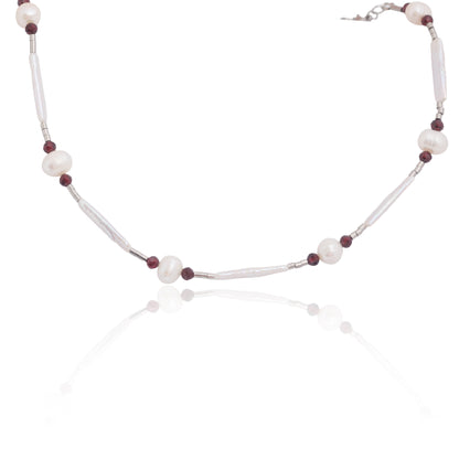 Náhrdelník Garnet Muse – náhrdelník z granátu a říčních perel