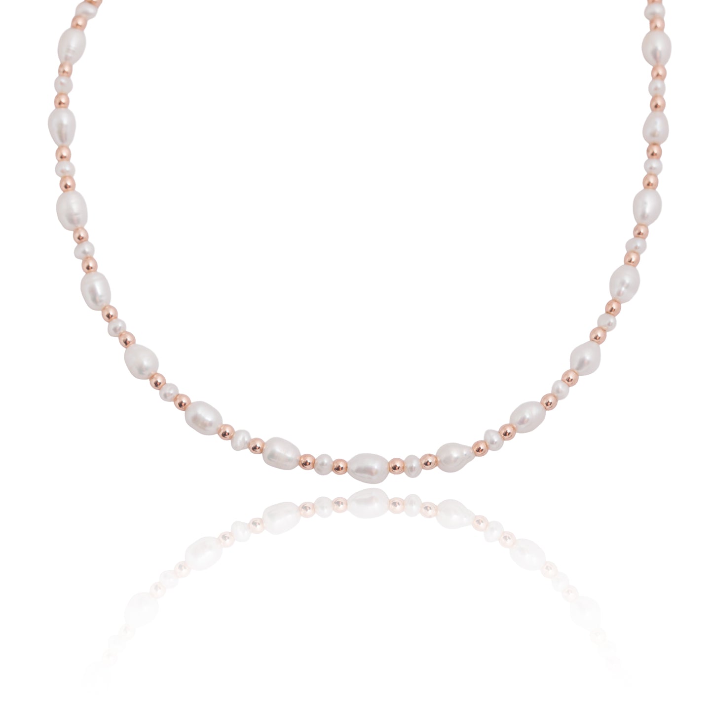 Náhrdelník Morning Calm – říční perly & růžový hematit