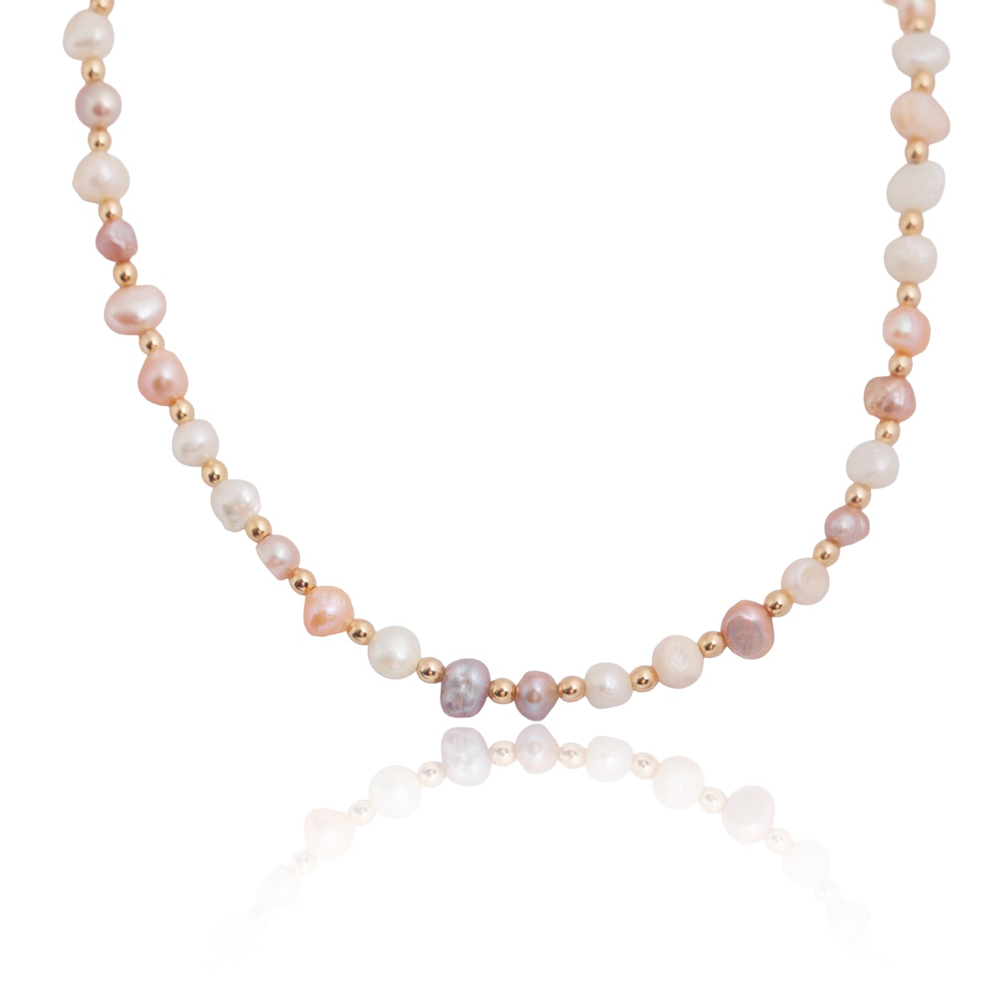 Náhrdelník Pastel Pearl Bloom – náhrdelník z říčních perel a pozlaceného hematitu