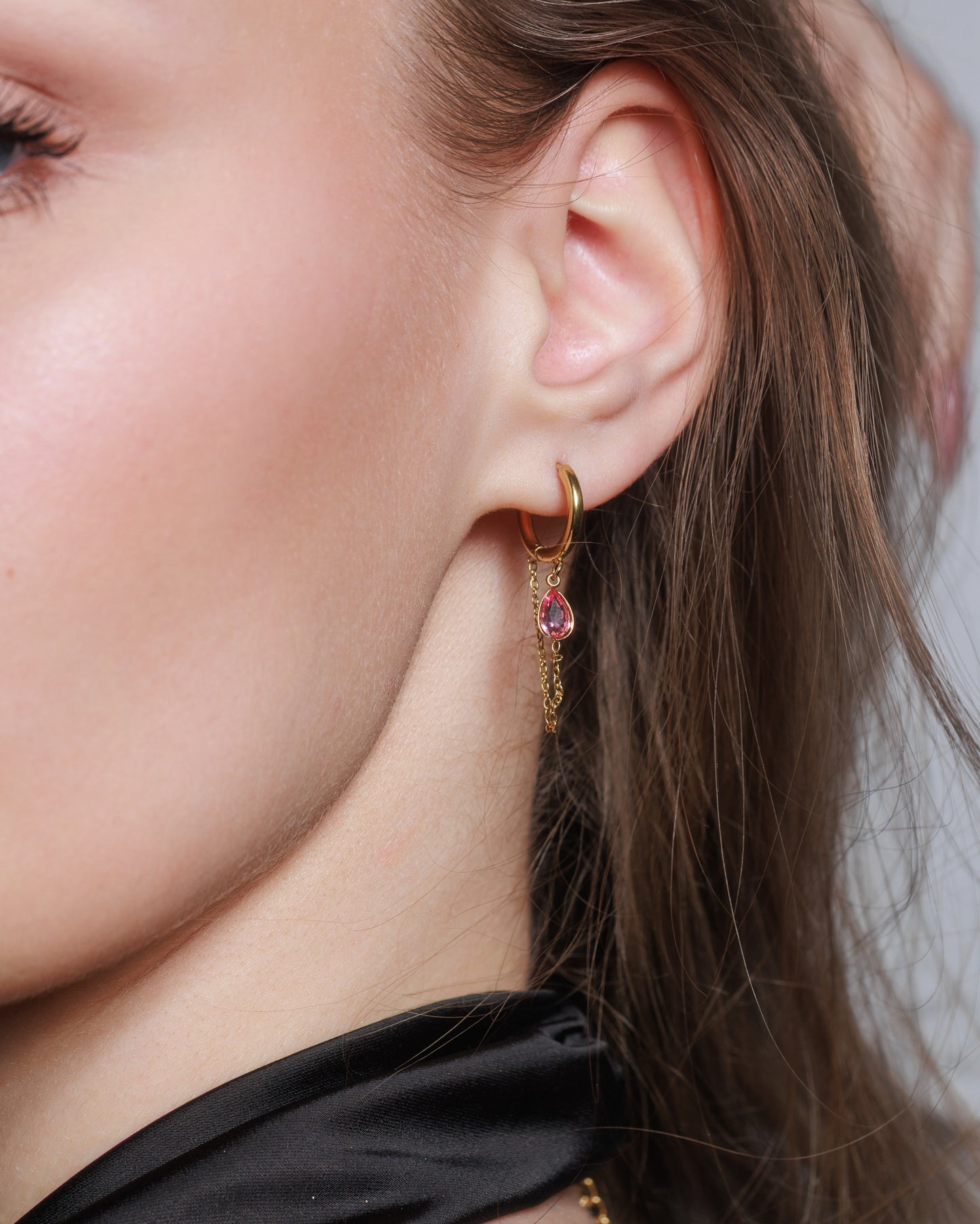 Pozlacené náušnice Hotline Bling - růžová