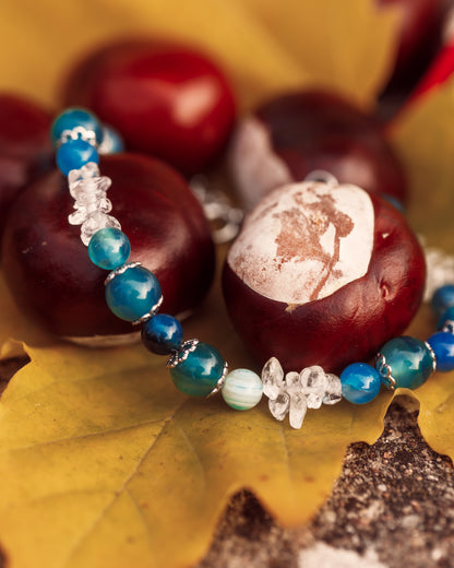 Náramek Ocean Spirit - modrý achát a křišťál