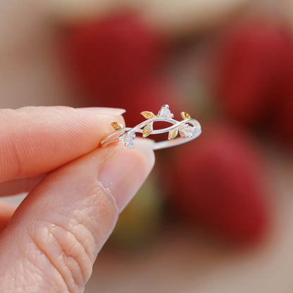 Stříbrný prsten – Golden Ivy Ring