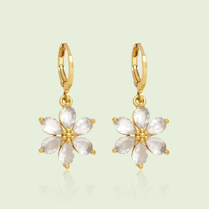 Náušnice Blossom Joy crystal, pozlacené