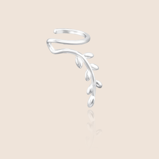 Stříbrný ear cuff s motivem listu | Leaf Flow