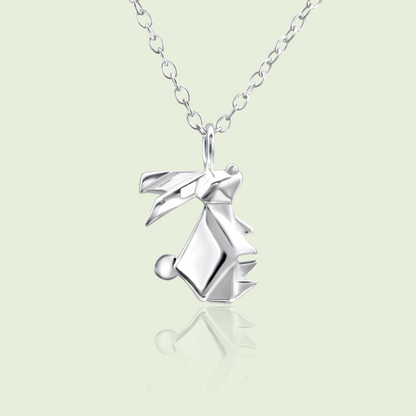 Stříbrný náhrdelník s origami králíkem – Lucky Spirit Rabbit