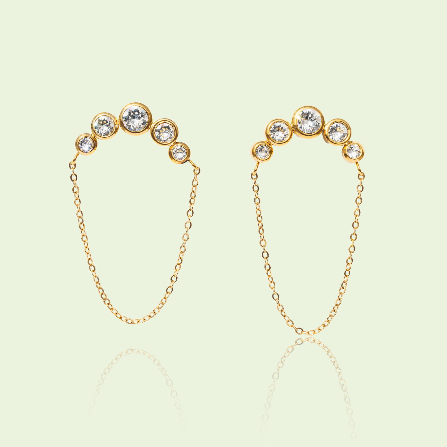 Pozlacené náušnice Moonlight Chain