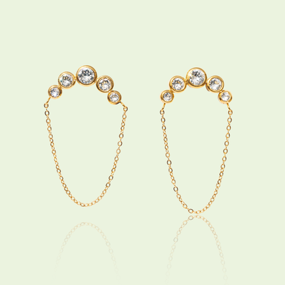 Pozlacené náušnice Moonlight Chain