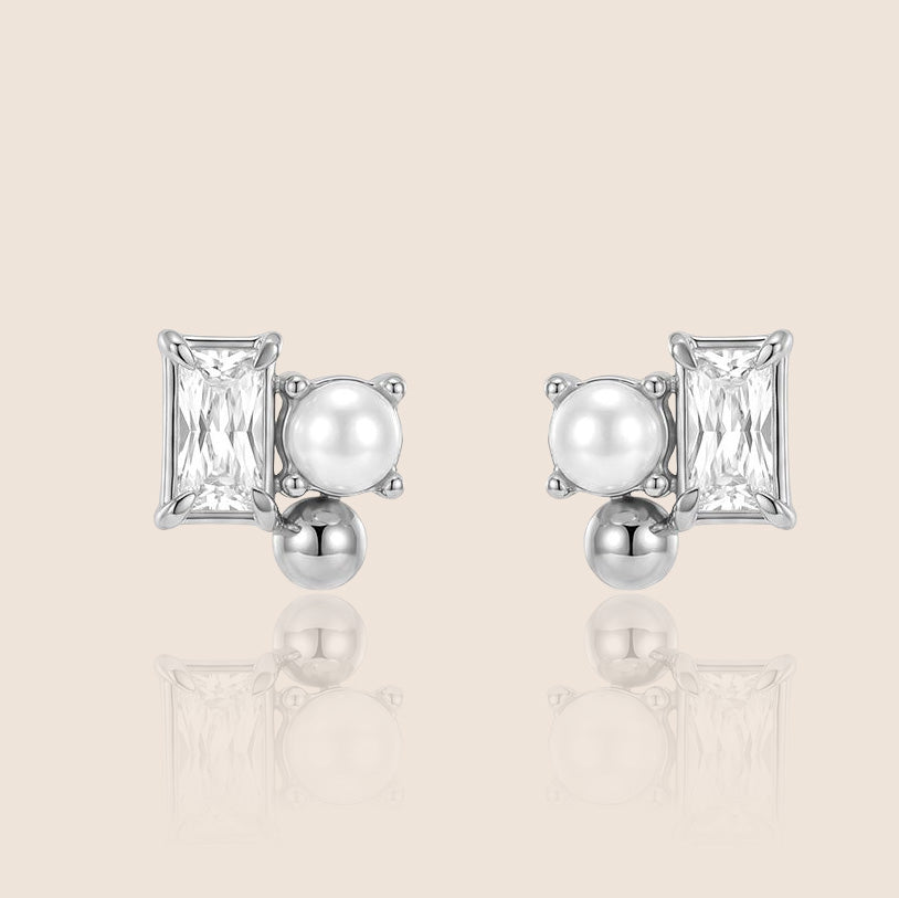 Náušnice Pearl Stud Baguettes | Everybody’s Favorite