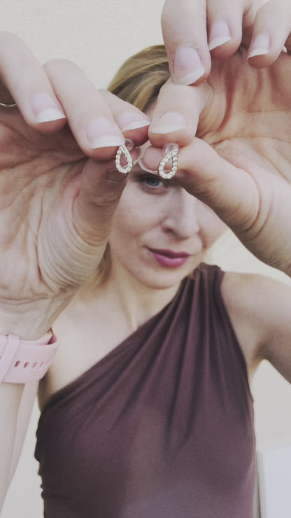 Náušnice třpytivé kapičky, pozlacené