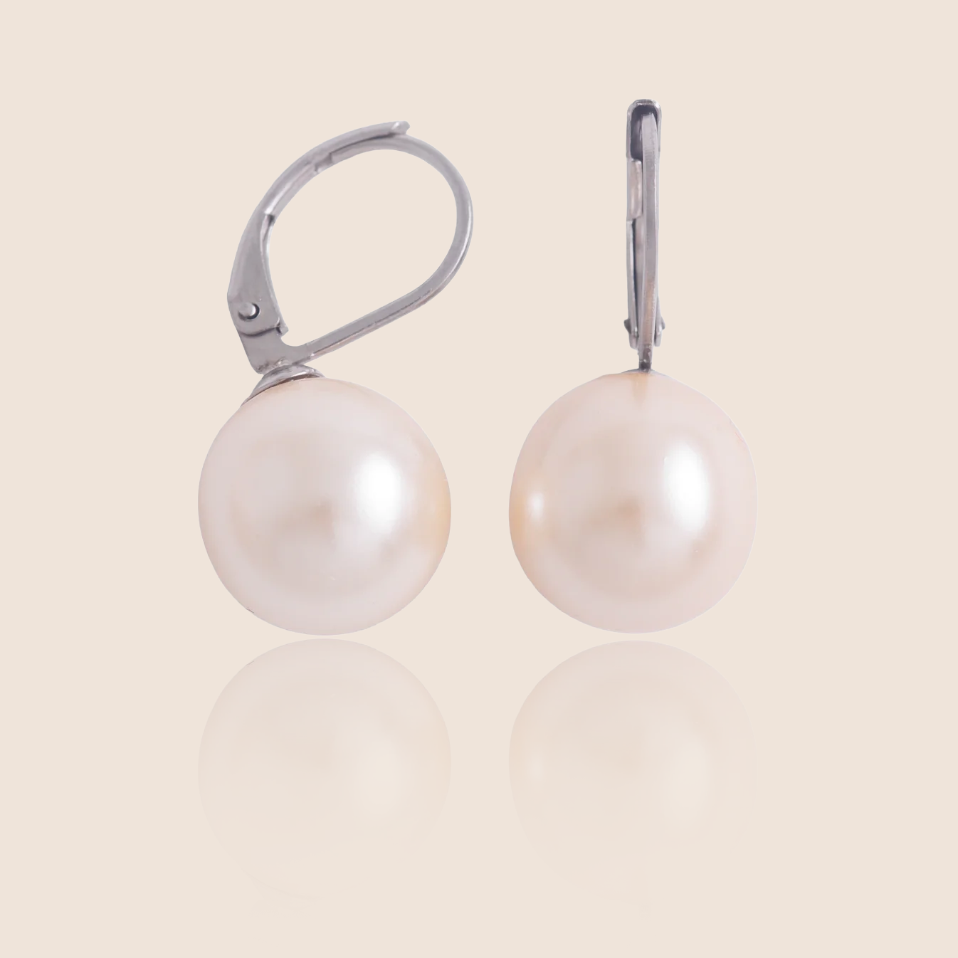 Krémové náušnice s perlou Preciosa 12mm